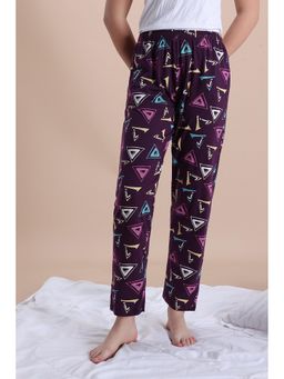 Zivame - Knit Cotton Sleep Pyjama - Purple Panna