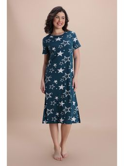 Zivame - Knit Cotton Mid Length Nightdress - Mountain View