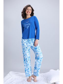 Zivame - Knit Poly Nightsuit - Cerulean