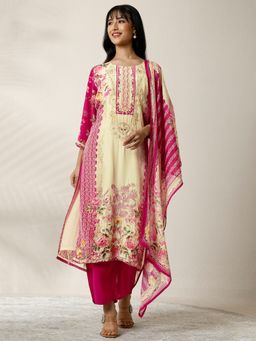 Libas - Printed Muslin Kurta with Pant and Dupatta