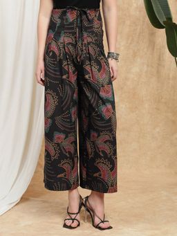 Globus - Black Tropical Print Palazzo