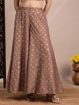 Globus - Taupe Floral Foil Printed Palazzo