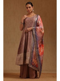 Soch - Zari Woven Kurta with Pant and Dupatta & Unstitched Sleeves