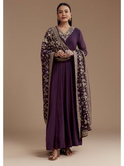 KALKI FASHION - Purple Georgette Sequin Work Anarkali Kurta with Dupatta