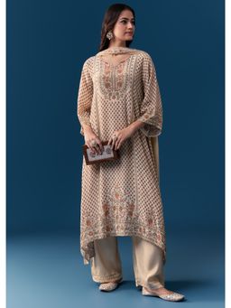 KALKI FASHION - Beige Kurta with Pant and Dupatta
