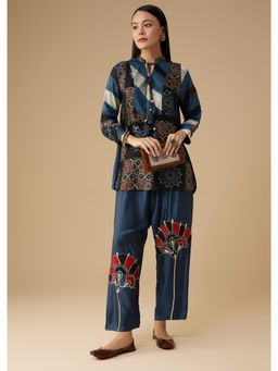 KALKI FASHION - Blue Ajrakh Co-Rod Set