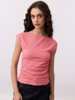 The Souled Store - Essential Solids: Coral Blush Women Fashion Tops