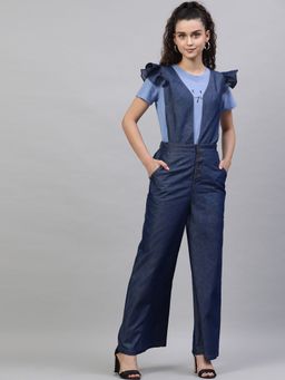 STREET 9 - Denim Front Open Jumpsuit