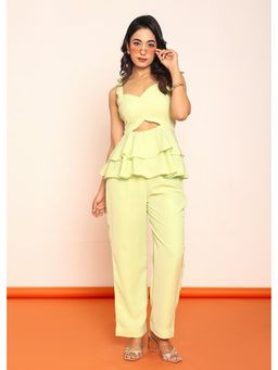 Loveprasha - Waist Cutout Peplum Co Ord Set