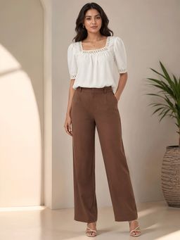MISH - Lace Trim Square Neck Top