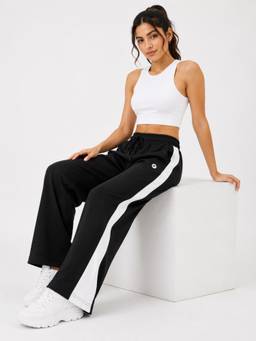 Femea - Women's Black Wide Leg Pant With White Side Stripe