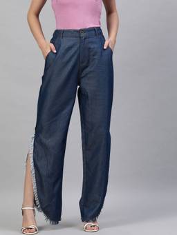 STREET 9 - Blue Denim Frindges Trouser