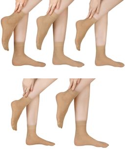 NEXT2SKIN - Women Nylon Opaque Ankle Length Different Pattern With Thumb Socks (Pack of 5)