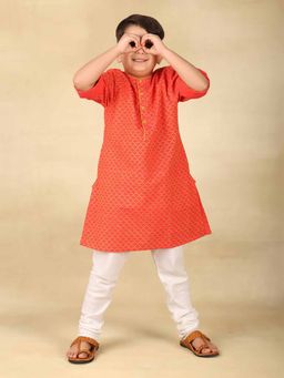 Fabindia - Coral Cotton Hand Block Printed Long Kurta