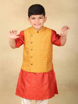 Fabindia - Yellow Viscose Silk Hand Block Printed Jacket