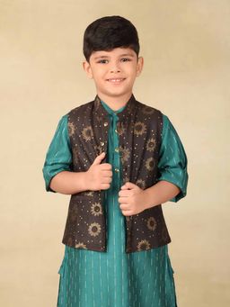 Fabindia - Black Viscose Silk Hand Block Printed Jacket