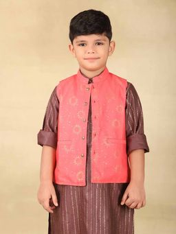 Fabindia - Pink Viscose Silk Hand Block Printed Jacket