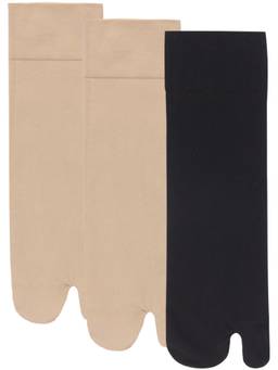 NEXT2SKIN - Womens Nylon Ankle Length Opaque Thumb Socks - Pack of 3 - Multi-Color