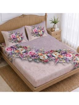 CHHAVI INDIA - 210 Tc Microfiber Printed King Size Bedsheet With 2 Pillow Covers