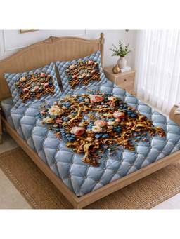 CHHAVI INDIA - 210 Tc Microfiber Printed King Size Bedsheet With 2 Pillow Covers