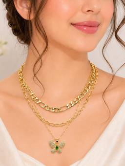 AANURA - Gold Layered Butterfly Pendant Necklace