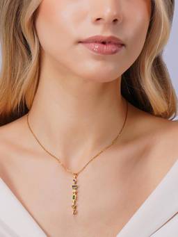 AANURA - Navira Multi-Stone Linear Drop Necklace