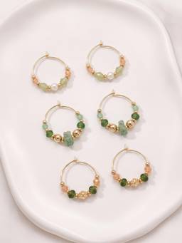 Accessorize London - Women'S Mini Beaded Hoop Earrings (Pack Of 3)