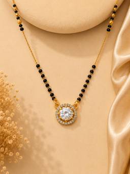 Mystic - Gold Finish Round Stone Mangalsutra