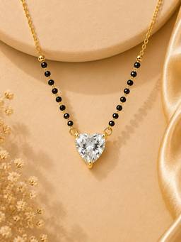 Mystic - Gold Finish Heart Pendant Mangalsutra