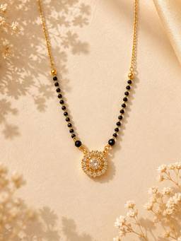 Mystic - Round White Stone Mangalsutra