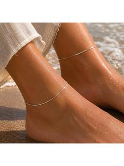 SAMIKA - 925 Sterling Silver Snake Chain Anklet