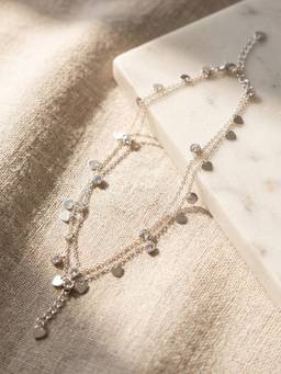 SAMIKA - 925 Sterling Silver Leaf Charm Jewellery Anklet