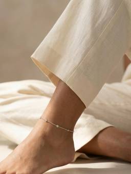 SAMIKA - 925 Sterling Silver Finish Crystal Orbit Anklet