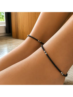 SAMIKA - 925 Sterling Silver Midnight Spark Anklet