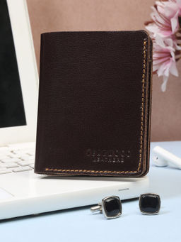 Teakwood - Men Brown Genuine Leather Two-Fold Wallet