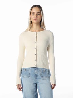 ONLY - Women Textured Slim Beige Sweater