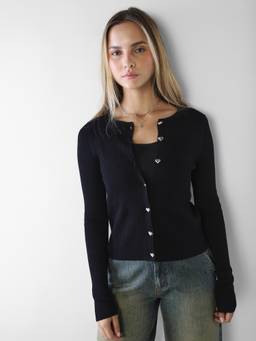ONLY - Women Textured Slim Black Sweater