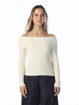 ONLY - Women Textured Slim Beige Sweater