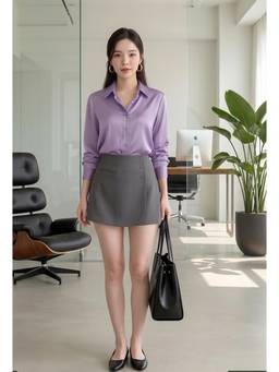 KOTTY - Women Chic Grey A-Line Mini Skirt