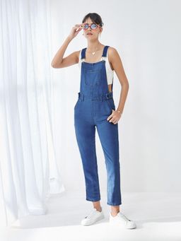 Miss Chase - Women Blue Regular Fit Mid Rise Denim Dungaree