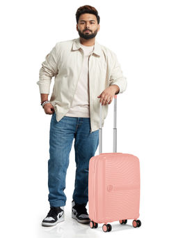 Nasher Miles - Bruges Hard-Sided Polypropylene Peach Trolley Bag