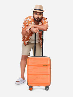 Nasher Miles - Nicobar Hard-Sided Polypropylene Orange and Blue Trolley Bag