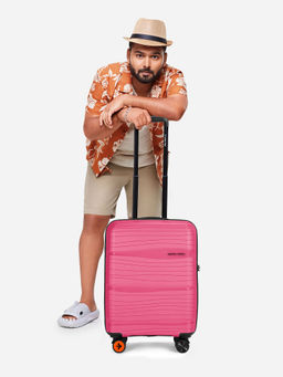 Nasher Miles - Nicobar Hard-Sided Polypropylene Pink and Sky Blue Trolley Bag