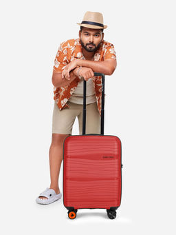 Nasher Miles - Nicobar Hard-Sided Polypropylene Red and Yellow Trolley Bag