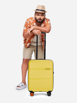 Nasher Miles - Nicobar Hard-Sided Polypropylene Yellow and Navy Blue Trolley Bag