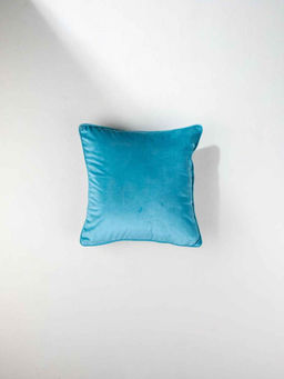 Freedom Tree - Solid Velvet Teal Cushion Cover - 16X16 Inches