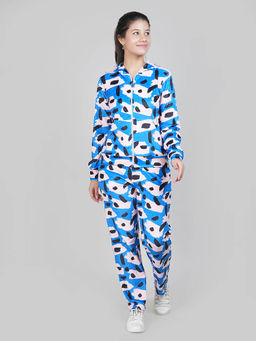 She N She - Pink Printed Regular Fit Jacket and Pant