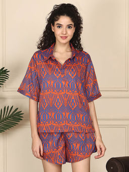 TAG 7 - Orange Floral Relaxed Fit T-shirt and Shorts