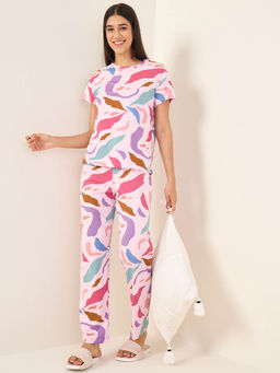 Sweet Dreams - Pink Printed Regular Fit T-shirt and Pyjama