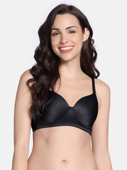Zivame - Black Printed Regular Fit T-shirt Bra